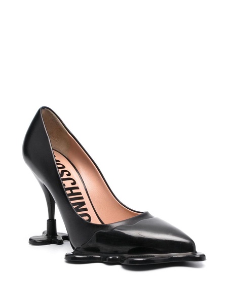 100mm sculpted leather pumps