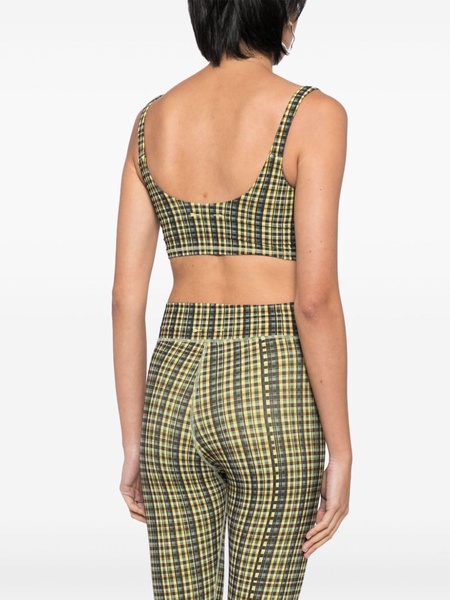 checked crop top