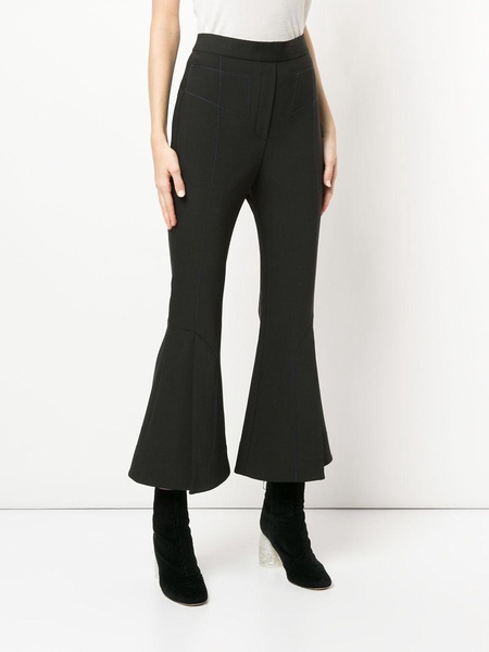 flared cropped trousers