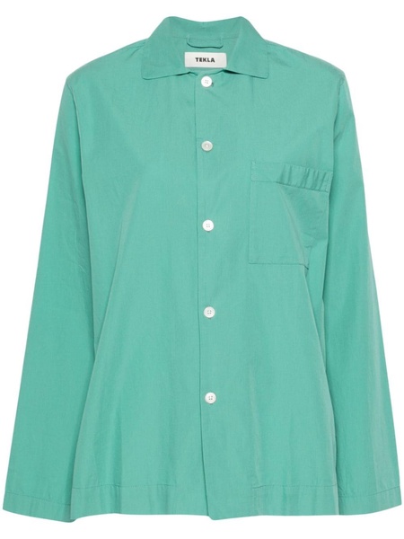 spread-collar cotton shirt