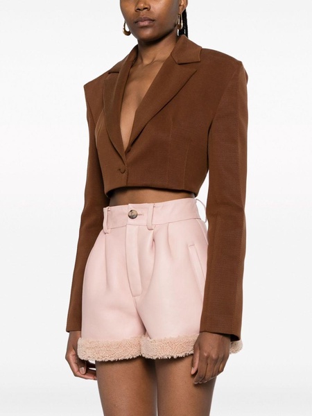 Sovata high-waisted leather shorts