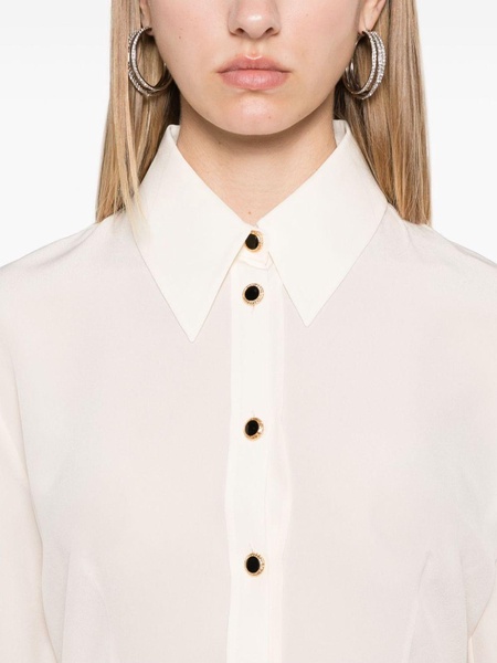 jewelry-buttons silk shirt