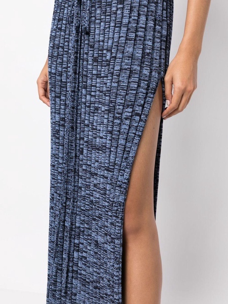 ribbed marl-knit maxi skirt