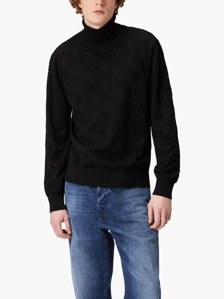 chevron roll-neck jumper