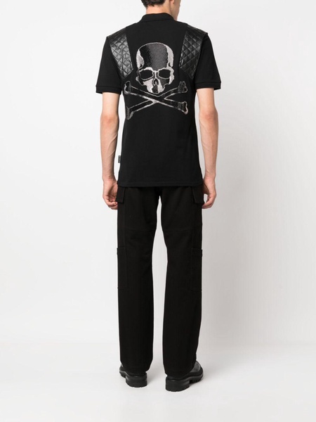 Skull & Bones rhinestone-embellished polo shirt