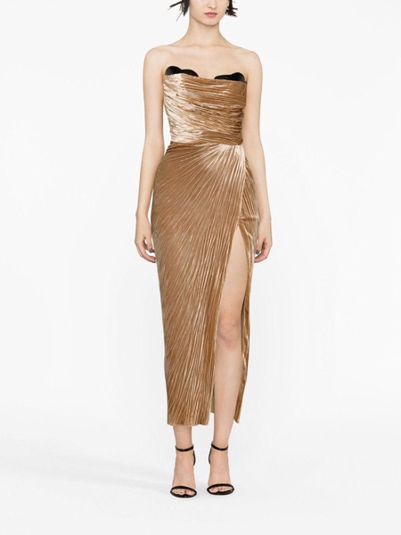 Janette plissé strapless dress