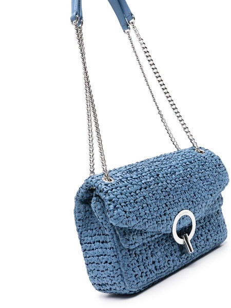 Yza woven-raffia shoulder bag