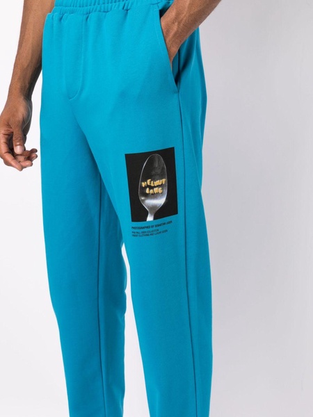 photographic-print cotton track pants