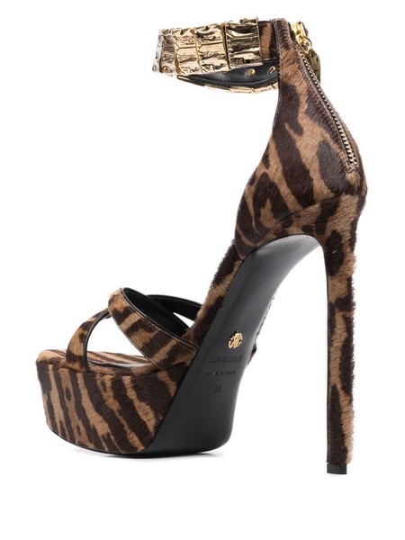 tiger-print platform sandals