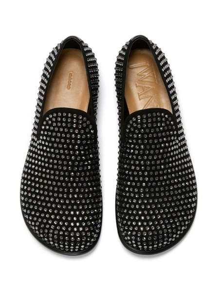 Suede Embellished Moccasin Loafers