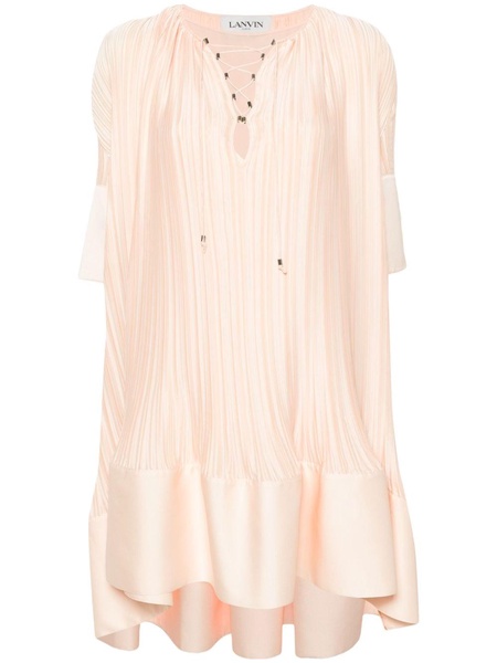 cascade-effect pleated mini dress