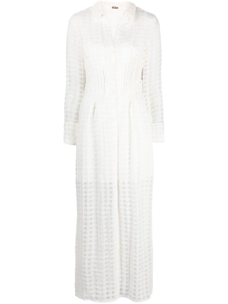 Pernille checked sheer maxi dress