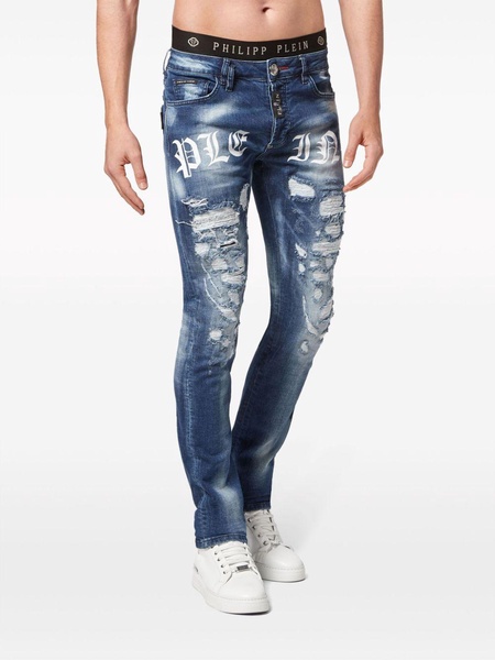 logo-print straight-leg jeans