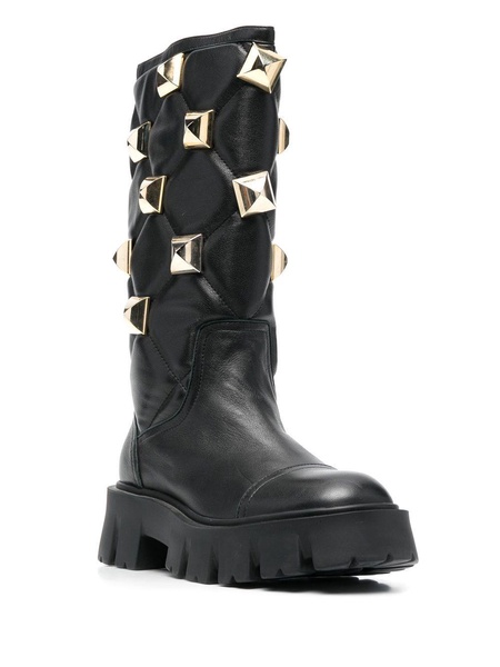 stud-embellished mid-calf boots