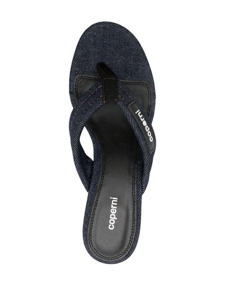 logo-patch 70mm denim sandals