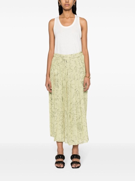 graphic-print pleated skirt