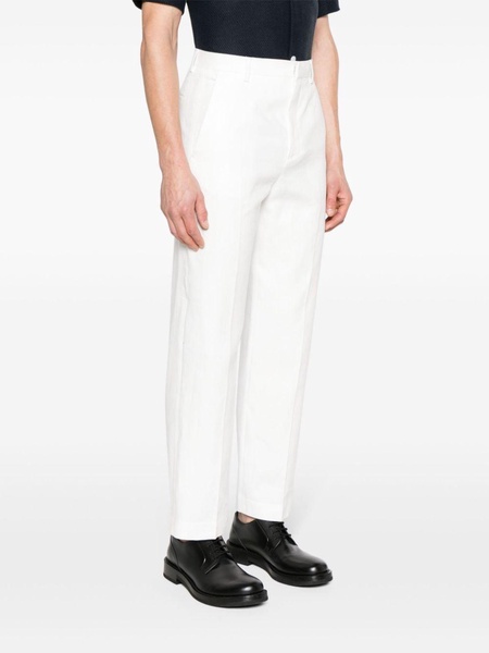 straight-leg linen trousers