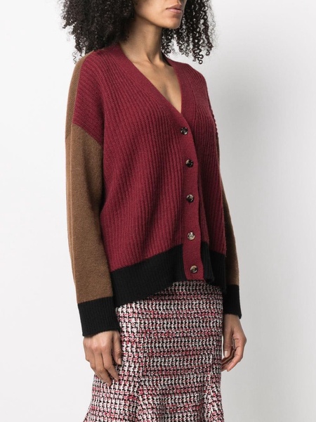 colour-block knitted cardigan