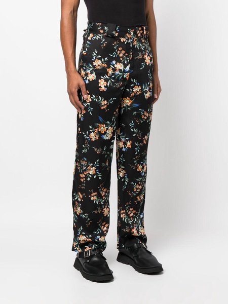 floral-print tailored trousers