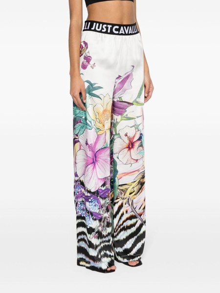 floral-print straight trousers