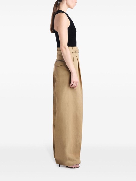 Dana wide-leg cotton-linen trousers