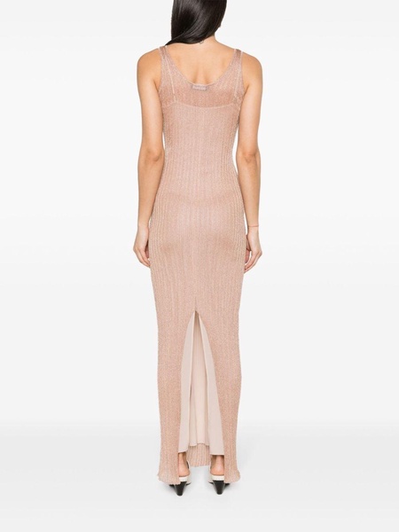 ribbed lurex slip dress