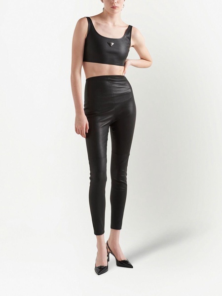 high-rise nappa-leather leggings