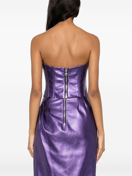 Purple Metallic Leather Top