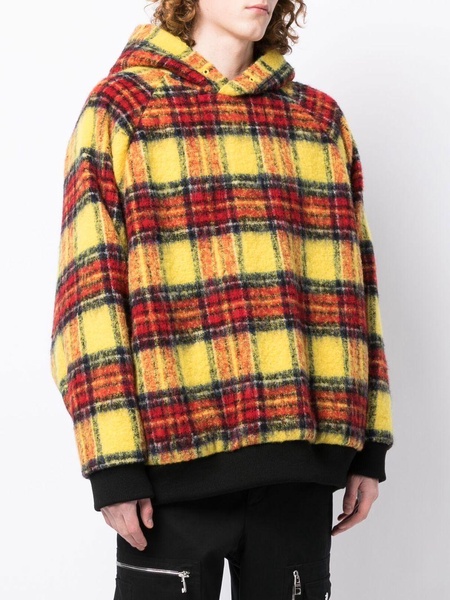 plaid-check print hoodie