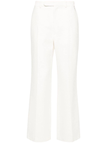 straight-leg jacquard trousers