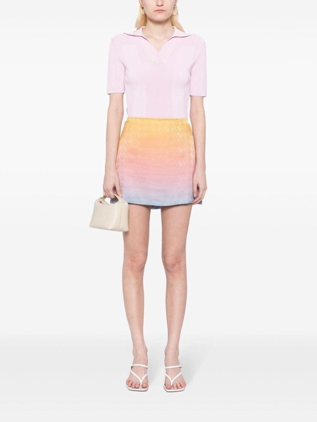 gradient-effect silk miniskirt