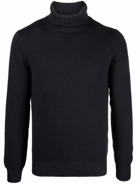 roll-neck rib-trimmed jumper