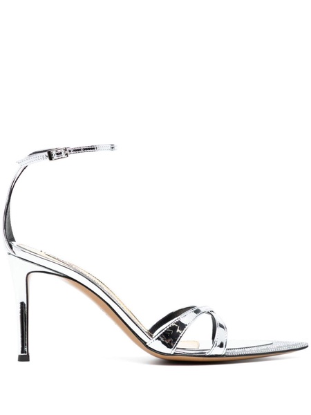 metallic-effect 85mm leather sandals