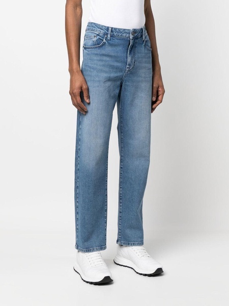 Kl-Logo mid-rise straight jeans 