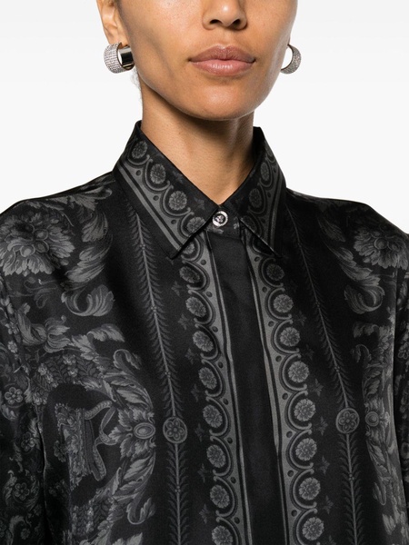 Barocco-print silk-twill shirt