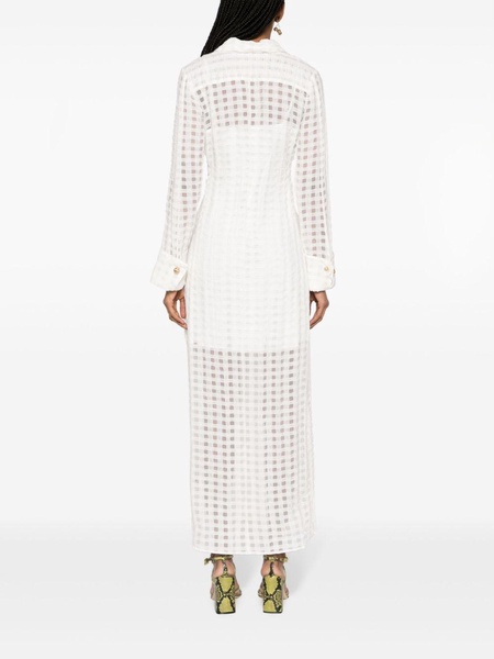 Pernille checked sheer maxi dress