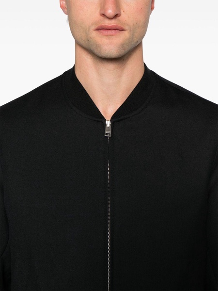 long-sleeve twill bomber jacket