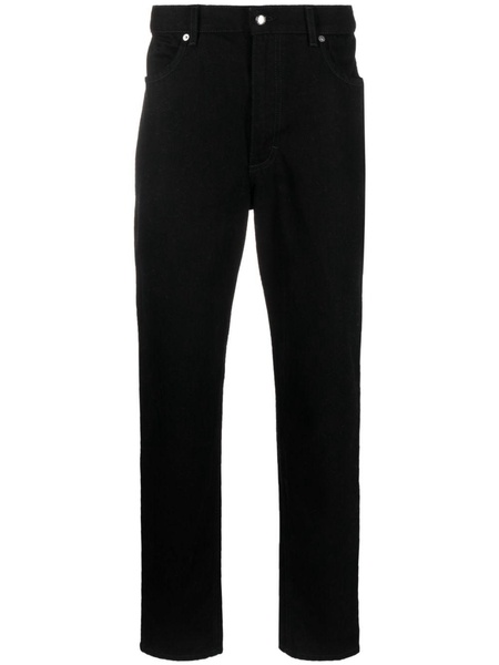 mid-rise tapered-leg trousers 