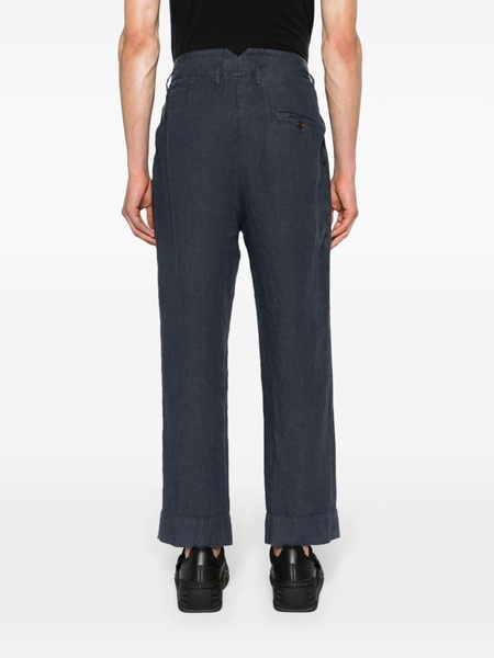 cropped linen trousers