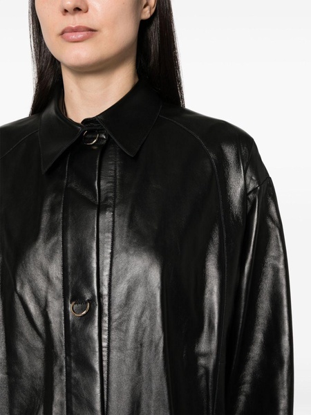 Feather leather shirt