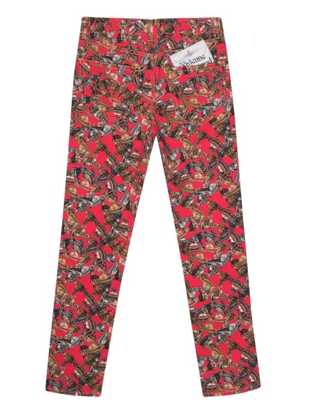 Orb-logo-print twill trousers