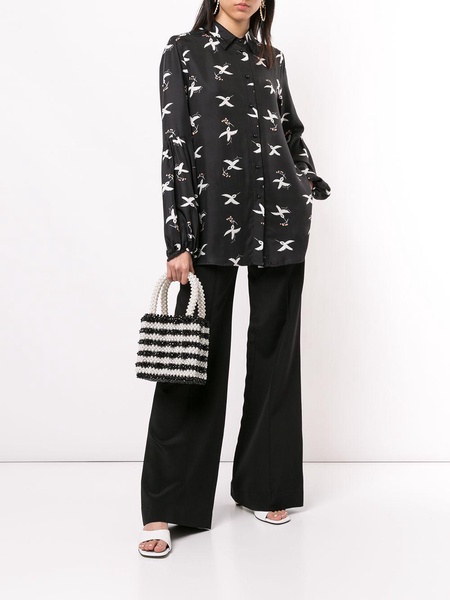 Peacock wide-leg trousers