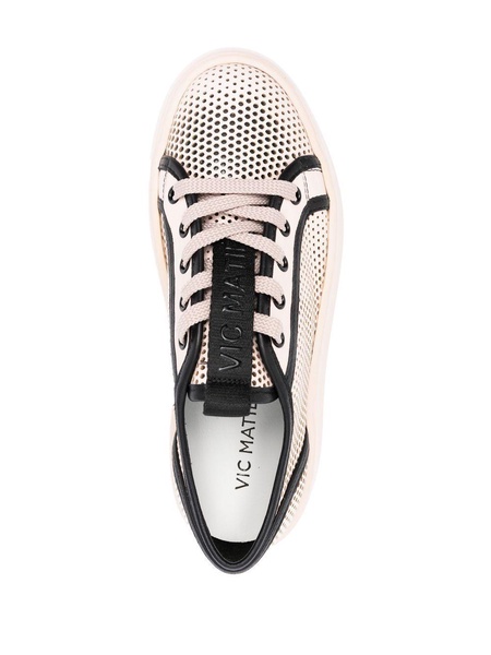 Travel perforated platform sneakers