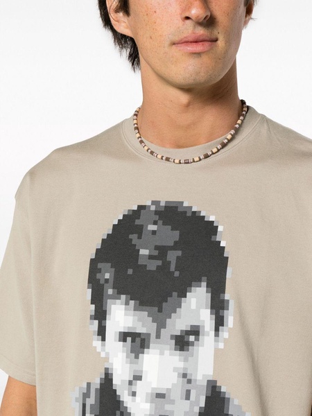 pixelated-print cotton T-shirt 