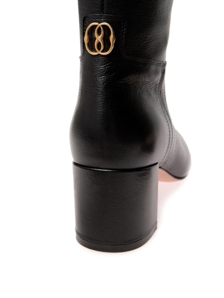 logo-plaque heeled boots