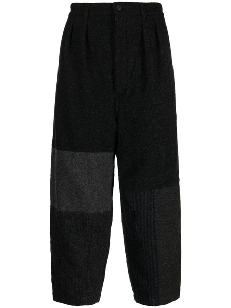 patchwork drop-crotch trousers