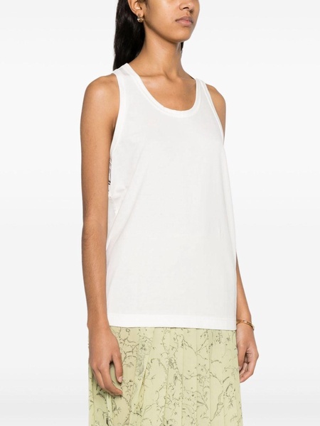 panelled cotton tank top