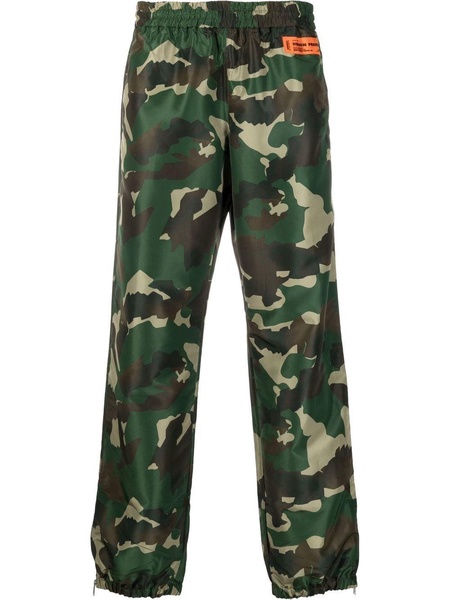 Camo logo-patch track-pants