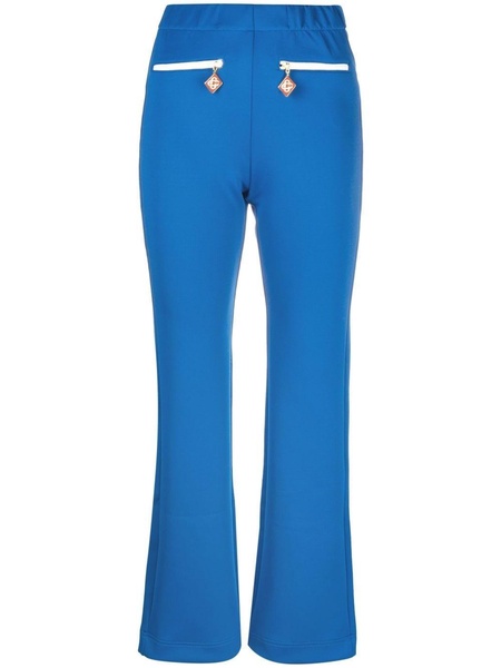 logo-charm flared trousers