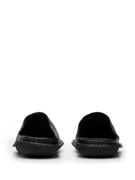 X Viba Roma Black Leather Slippers